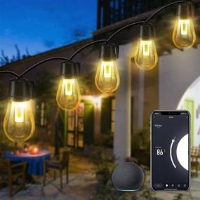 img 4 attached to ASAHOM Smart LED Outdoor String Lights - 48FT 🌟 Dimmable WiFi Control for Party, Wedding & Christmas, Waterproof & Connectable