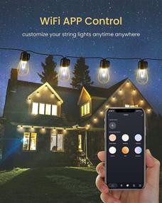 img 2 attached to ASAHOM Smart LED Outdoor String Lights - 48FT 🌟 Dimmable WiFi Control for Party, Wedding & Christmas, Waterproof & Connectable