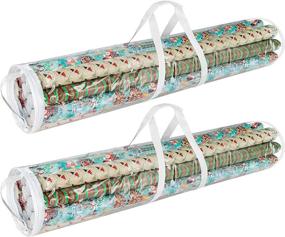 img 1 attached to Efficient Gift Wrap Storage: Elf Stor 83-DT5054 Bags for 40-Inch Paper Rolls - 2 Pack, Clear & X-Large