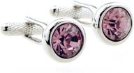 swarovski crystal cufflinks pink links logo