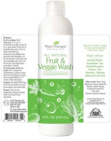 img 1 attached to Organic Fruit and Veggie Wash Concentrate 8 oz | Blue Bottle | Powered by Essential Oils | Vegan | Made in the USA