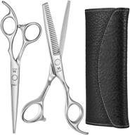 ✂️ misiki haircut scissors professional hair cutting scissors kit - includes cutting scissors, thinning scissors, 100% stainless steel rust resistant barbers scissors - complete with leather case - perfect for barber, salon, and home use logo