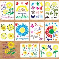 10pcs flower stencils set - sunflower, bee, butterfly templates for spring/summer crafts - leaf drawing, reusable painting stencils on wood, wall, fabric - ideal for furniture, home decor logo