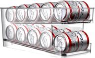 🍺 bingohive rolling can dispenser: convenient storage solution for 10 standard size 12oz beer and soda cans in refrigerator or kitchen cupboard логотип