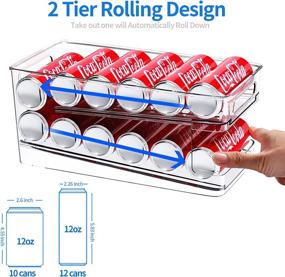 img 3 attached to 🍺 BingoHive Rolling Can Dispenser: Convenient Storage Solution for 10 Standard Size 12oz Beer and Soda Cans in Refrigerator or Kitchen Cupboard