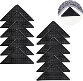 img 4 attached to 🔒 Enhance Rug Stability with Goolinger 12PCS Premium Double Sided Rug Grippers - Non-Skid, Anti-Slip, Washable, Reusable! Perfect for Wood Floors, Keeping Rug Corners Flat. Eco-Friendly and Non-Trace Removable Carpets Tape!