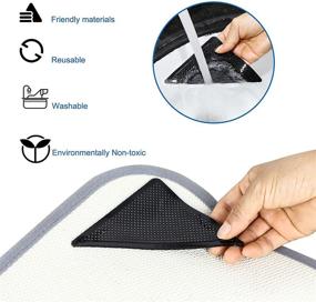img 1 attached to 🔒 Enhance Rug Stability with Goolinger 12PCS Premium Double Sided Rug Grippers - Non-Skid, Anti-Slip, Washable, Reusable! Perfect for Wood Floors, Keeping Rug Corners Flat. Eco-Friendly and Non-Trace Removable Carpets Tape!