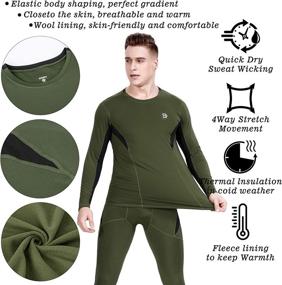 img 3 attached to Performance Fleece Thermal Set for Men: DIKAMEN Tactical Sports Shapewear