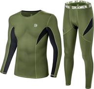 performance fleece thermal set for men: dikamen tactical sports shapewear logo