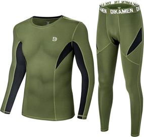 img 4 attached to Performance Fleece Thermal Set for Men: DIKAMEN Tactical Sports Shapewear