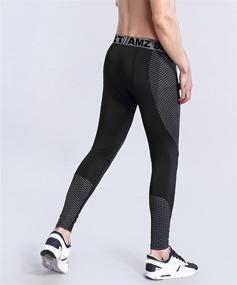 img 1 attached to 🏃 AMZSPORT Men's Compression Pants Sports Running Tights - All Season Cool Dry Base Layer (1 or 3 Pack)