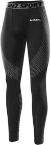 img 4 attached to 🏃 AMZSPORT Men's Compression Pants Sports Running Tights - All Season Cool Dry Base Layer (1 or 3 Pack)