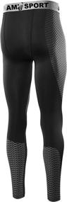 img 3 attached to 🏃 AMZSPORT Men's Compression Pants Sports Running Tights - All Season Cool Dry Base Layer (1 or 3 Pack)