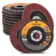 ppegatec 80 grit flap discs 4 1/2 inch: high-quality type 29 🪓 flap sanding discs for grinding, blending, sanding, and finishing - pack of 10 logo