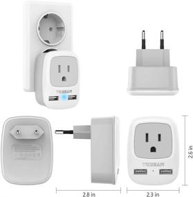 img 1 attached to 🌍 TESSAN European Travel Plug Adapter: USB, Type C Outlet Charger for US to Europe - EU Spain Italy France Germany