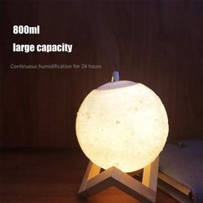 img 3 attached to 🌙 PIMUWPU 3D Moon Lamp Humidifier with 3 Colors - Ideal for Bedroom, Baby Room, Office - 30-Hour Runtime and Intelligent Auto-Off Function