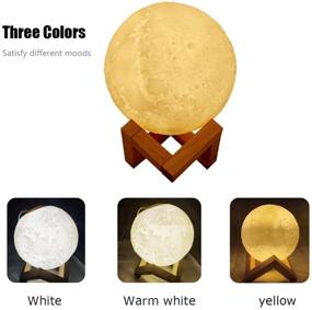 img 2 attached to 🌙 PIMUWPU 3D Moon Lamp Humidifier with 3 Colors - Ideal for Bedroom, Baby Room, Office - 30-Hour Runtime and Intelligent Auto-Off Function