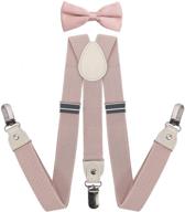 👔 deobox boys suspenders and bow tie set - adjustable elastic y-back with sturdy clips for optimal comfort and style logo