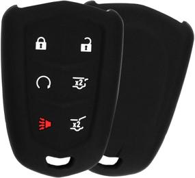 img 2 attached to 🔑 KeyGuardz Soft Rubber Protective Case for Cadillac Escalade HYQ2AB Keyless Entry Remote Car Smart Key Fob Shell Cover