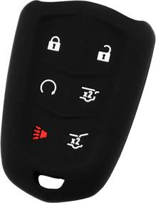 img 3 attached to 🔑 KeyGuardz Soft Rubber Protective Case for Cadillac Escalade HYQ2AB Keyless Entry Remote Car Smart Key Fob Shell Cover