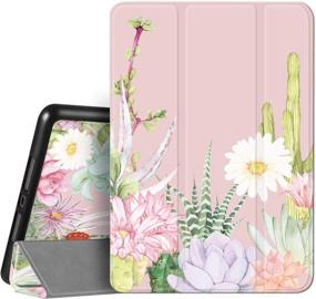 img 4 attached to 🌵 Hi Space iPad Case with Pencil Holder - Cactus Pink Floral - Shockproof Cover - iPad 9th 8th 7th Gen - Auto Sleep Wake - A2270 A2428 A2429 A2197 A2198 A2200 - 2021 2020 2019