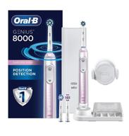 bluetooth-enabled sakura pink oral-b genius 8000 electric toothbrush logo