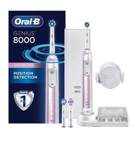 img 4 attached to Bluetooth-Enabled Sakura Pink Oral-B Genius 8000 Electric Toothbrush