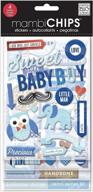 👶 mambichips chipboard stickers - the happy planner scrapbooking supplies - baby boy theme, blue & multi-color - ideal for projects, scrapbooks & albums - 4 sheets, 63 stickers total logo