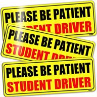 🚸 улучшенный магнит для автомобиля «boka» для студента-водителя - усиленные сигналы безопасности для новых подростковых водителей - набор из 3 магнитных наклеек с красным отражающим шрифтом logo