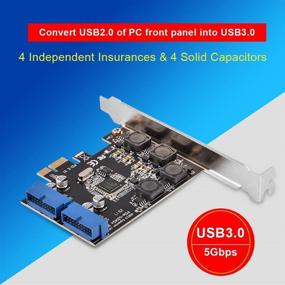 img 3 attached to 🔌 Tosuny Адаптер PCI-E to USB 3.0 2-портовая карта Express Card - Низкопрофильная внутренняя PCI-Express карта с 2 портами 19-штырькового разъема USB 3.0 для улучшенной работы SEO