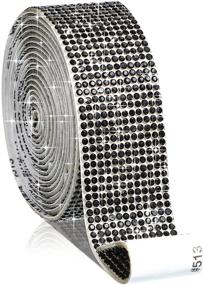 img 4 attached to 💎 DIY Craft Jewel Tape Roll - Self Adhesive Rhinestone Strips with 2 mm Bling Crystals - Diamond Crystal Ribbon Sticker Wrap for Car Phone, Christmas Decoration (Black, 1.06 Inch x 3 Yards)