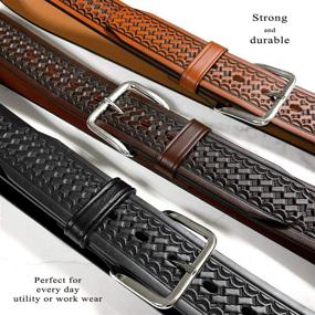 img 1 attached to 👖 Genuine Leather Basketweave Utility Belt Accessories for Men's Uniforms