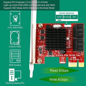 img 3 attached to 🖥️ LTERIVER PCIE to 4-Ports SATA 3.0 Host Controller Card for Windows Server, XP, 7, 8.0, 8.1, 10 (32/64), AHCI and IDE Boot Support - 4X Max 6Gbps SATA 3.0 Non-Raid Ports (PCE-G2S4)