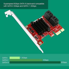 img 1 attached to 🖥️ LTERIVER PCIE to 4-Ports SATA 3.0 Host Controller Card for Windows Server, XP, 7, 8.0, 8.1, 10 (32/64), AHCI and IDE Boot Support - 4X Max 6Gbps SATA 3.0 Non-Raid Ports (PCE-G2S4)