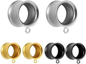 img 4 attached to Casvort 6-Piece Set of Stainless Steel Ear Piercing Stretcher Plugs – Trendy Tunnels for Stylish Dangles & DIY Ear Gauges (One Pair per Color)