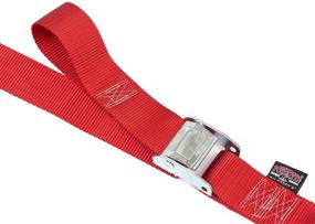 img 3 attached to 🔒 High-Quality PowerTye 2in x 8ft Cam Buckle Tie-Down with Heavy-Duty S-Hooks, Made in USA, Red (Pair)