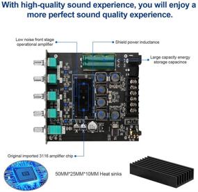 img 2 attached to Enhanced Bluetooth Subwoofer Audio Amplifier Board: 50W+50W+100W, Treble and Bass Control, BT 5.0, AUX Inputs – DIY Speaker Board