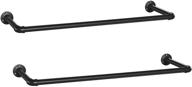 👕 songmics industrial pipe clothes rack set of 2 - wall-mounted hanging bar with space-saving design, 36.2 x 11.8 x 2.9 inches, each holds up to 110 lb, easy assembly for small spaces - black uhsr67bk02 логотип