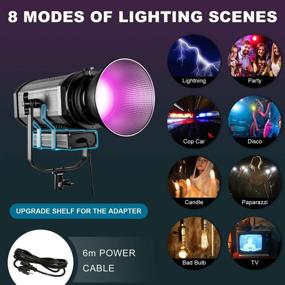 img 3 attached to 🎥 GVM RGB Video Lighting with Bowens Mount - All-in-One LED Light Kit for YouTube, Studio, and Interviews – 8 Modes, Dimmable, Bi-Color, Continuous Output