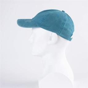 img 3 attached to LANGZHEN Unisex Baseball Cap - 100% Cotton, Men Women Washed Denim, Adjustable Dad Hat