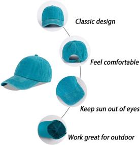 img 1 attached to LANGZHEN Unisex Baseball Cap - 100% Cotton, Men Women Washed Denim, Adjustable Dad Hat