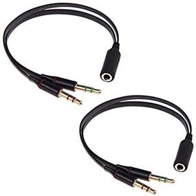 img 3 attached to 🎧 Seadream 2Pack 3.5mm Female to Dual 3.5 Male Headset Mic & Stereo Audio Y Splitter Cable Adpter (2pack Black) - Enhanced Sound Ergonomics!