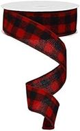 🌲 wired red flannel lumberjack buffalo plaid ribbon - 1.5'' x 10 yards - red black: perfect lumberjack party supplies logo