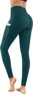 high-waisted yoga leggings by lingswallow - tummy control, 4-way stretch with pockets for workout, running, and yoga logo