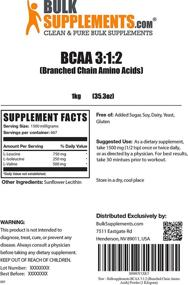 img 3 attached to 💪 Порошок BulkSupplements.com BCAA 3:1:2 - Добавка с ветвящихся аминокислот - Цепи аминокислот для тренировок (1 килограмм - 2,2 фунта)