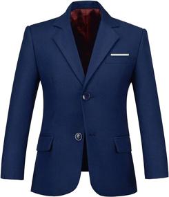 img 4 attached to 👔 Plsily Boys Blazer: Stylish Formal Dress Wedding Boy Jacket Suits