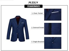 img 2 attached to 👔 Plsily Boys Blazer: Stylish Formal Dress Wedding Boy Jacket Suits