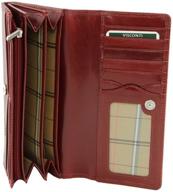 leather checkbook wallet by visconti for women: stylish handbag and wallet combo logo