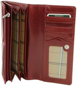 img 4 attached to Leather Checkbook Wallet by Visconti for Women: Stylish Handbag and Wallet Combo