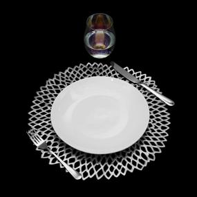 img 1 attached to 🍽️ WingsShop Metallic Washable Placemats: Stylish Decoration for Food Service Equipment & Supplies